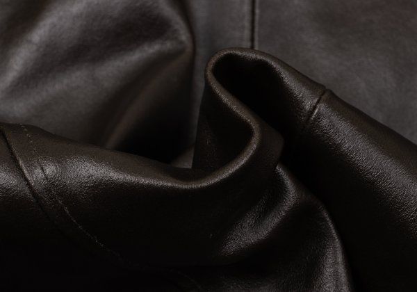マックスアンドコーMAX&Co カウレザーダブルコート 茶38