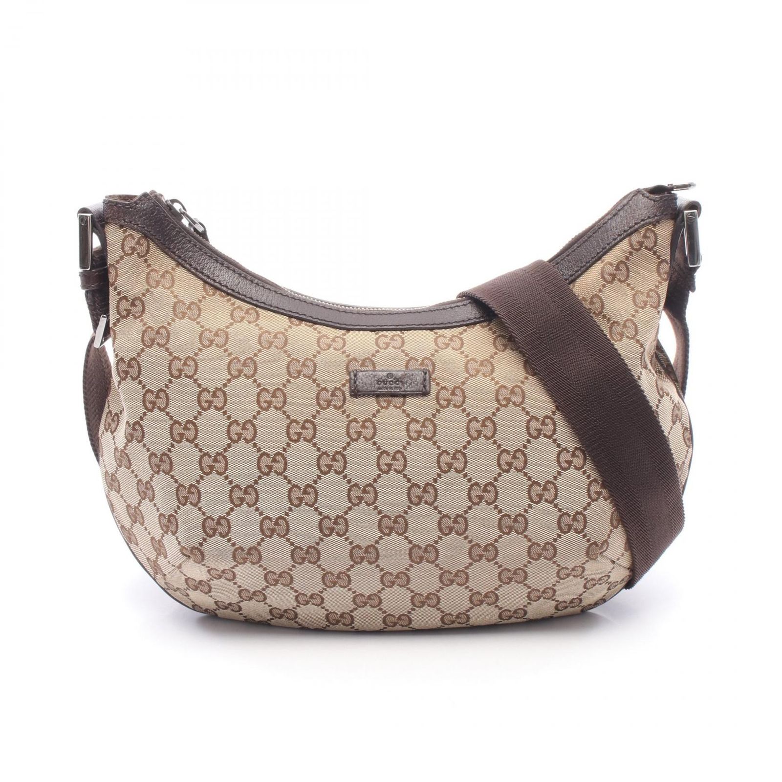 グッチ GUCCI ショルダーバッグ GGキャンバス 181092 ベージュ/ダークブラウン キャンバス レザー ショルダーバッグ レディース Used B 50,880円