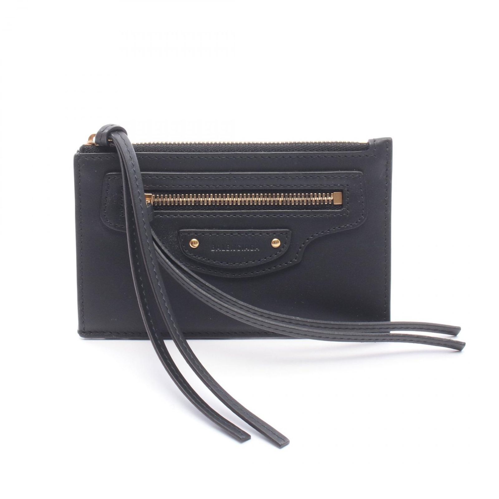 バレンシアガ BALENCIAGA コインケース NEO CLASSIC LONG COIN & CARD HOLDER 640110 ブラック レザー ネオクラシック コインカードホルダー レディース Used A