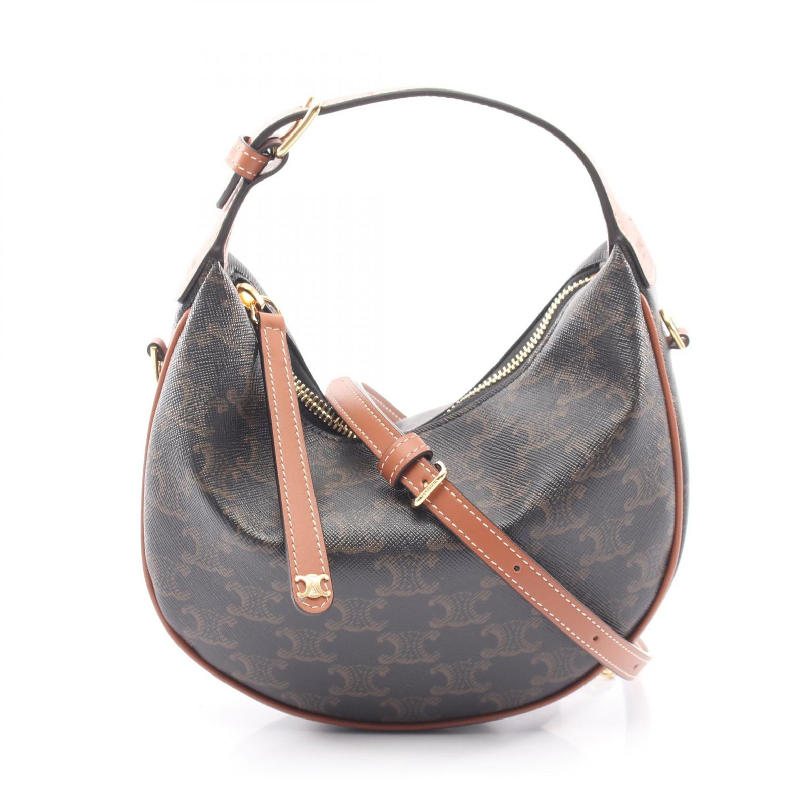 セリーヌ CELINE ハンドバッグ ティーン ルル トリオンフ 2WAY 120722FQM04LU ブラウン PVCコーティングキャンバス レザー ショルダーバッグ レディース 新品