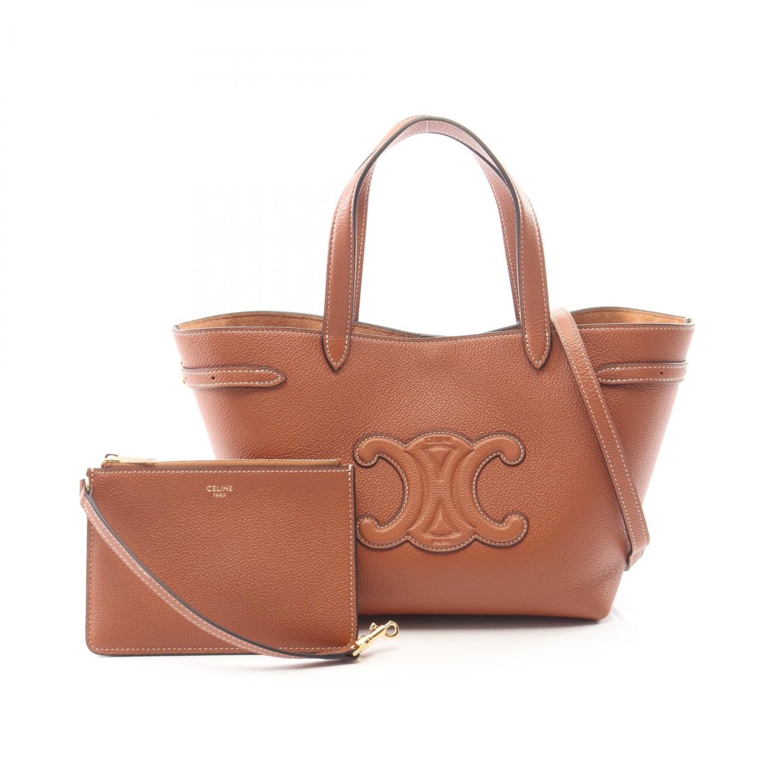 セリーヌ CELINE トートバッグ ミニ カバ アナイス 2WAY 121743ENY04LU ブラウン レザー ショルダートート レディース 新品