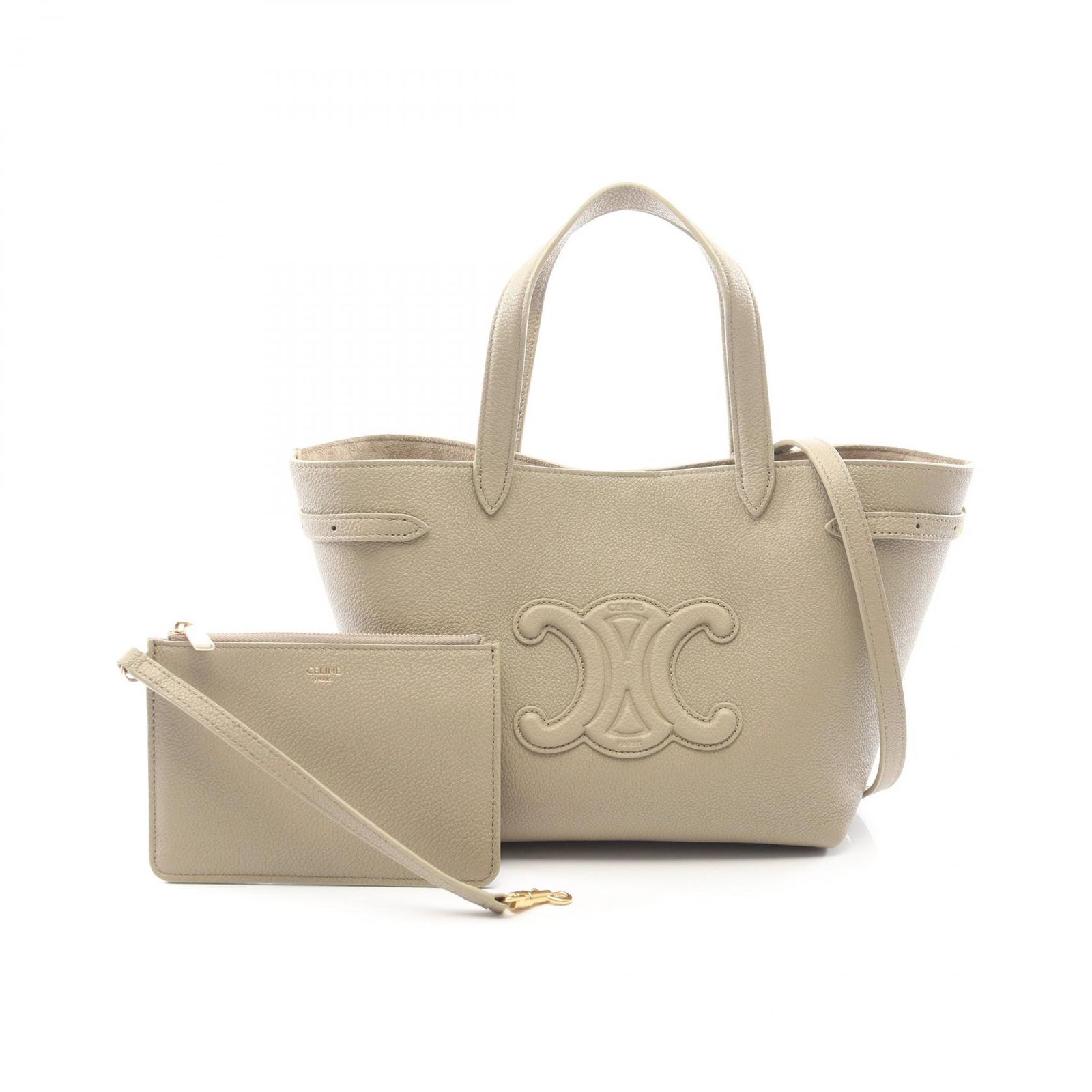 セリーヌ CELINE トートバッグ ミニ カバ アナイス 2WAY 121743ENY18GT グレー レザー ショルダートート レディース 新品