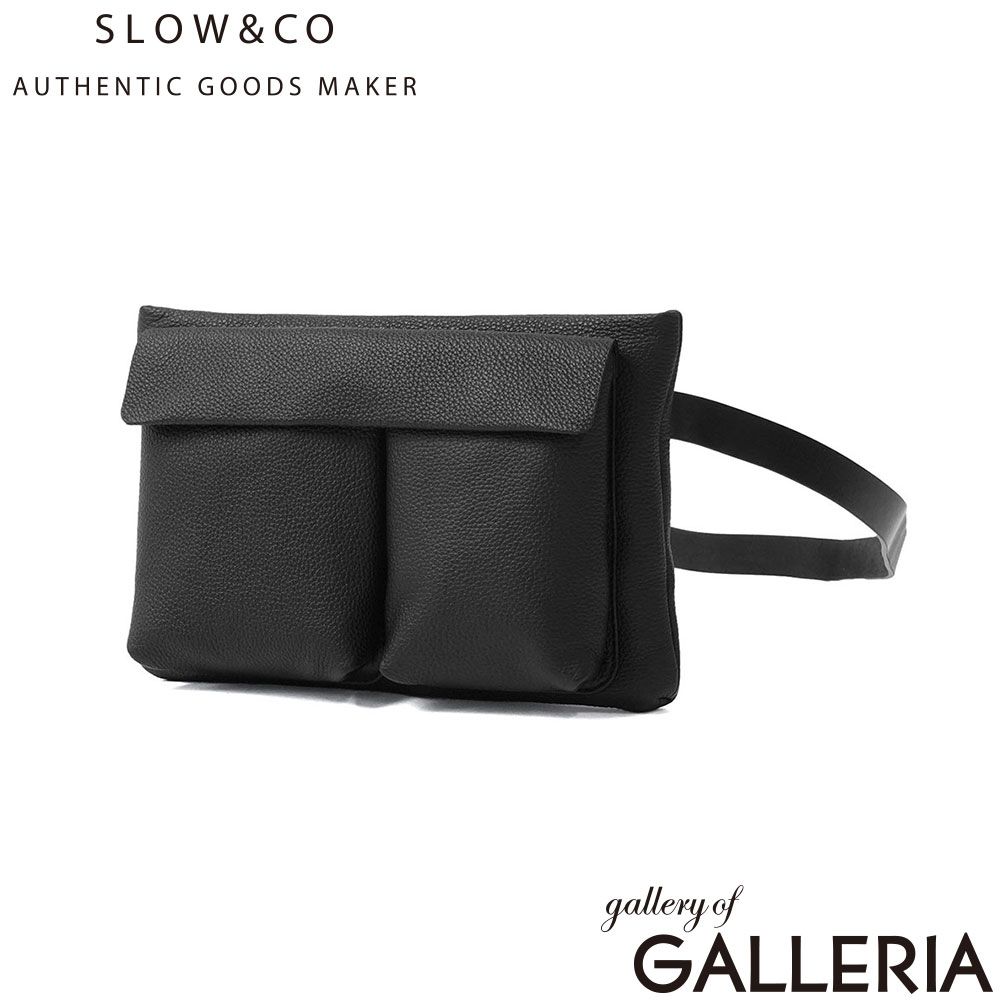 SLOW ボディバッグ 本革 革 メンズ レディース スロウ 牛革 斜めがけバッグ ファスナー ブランド 斜め掛け shrink 858S76R BLACK