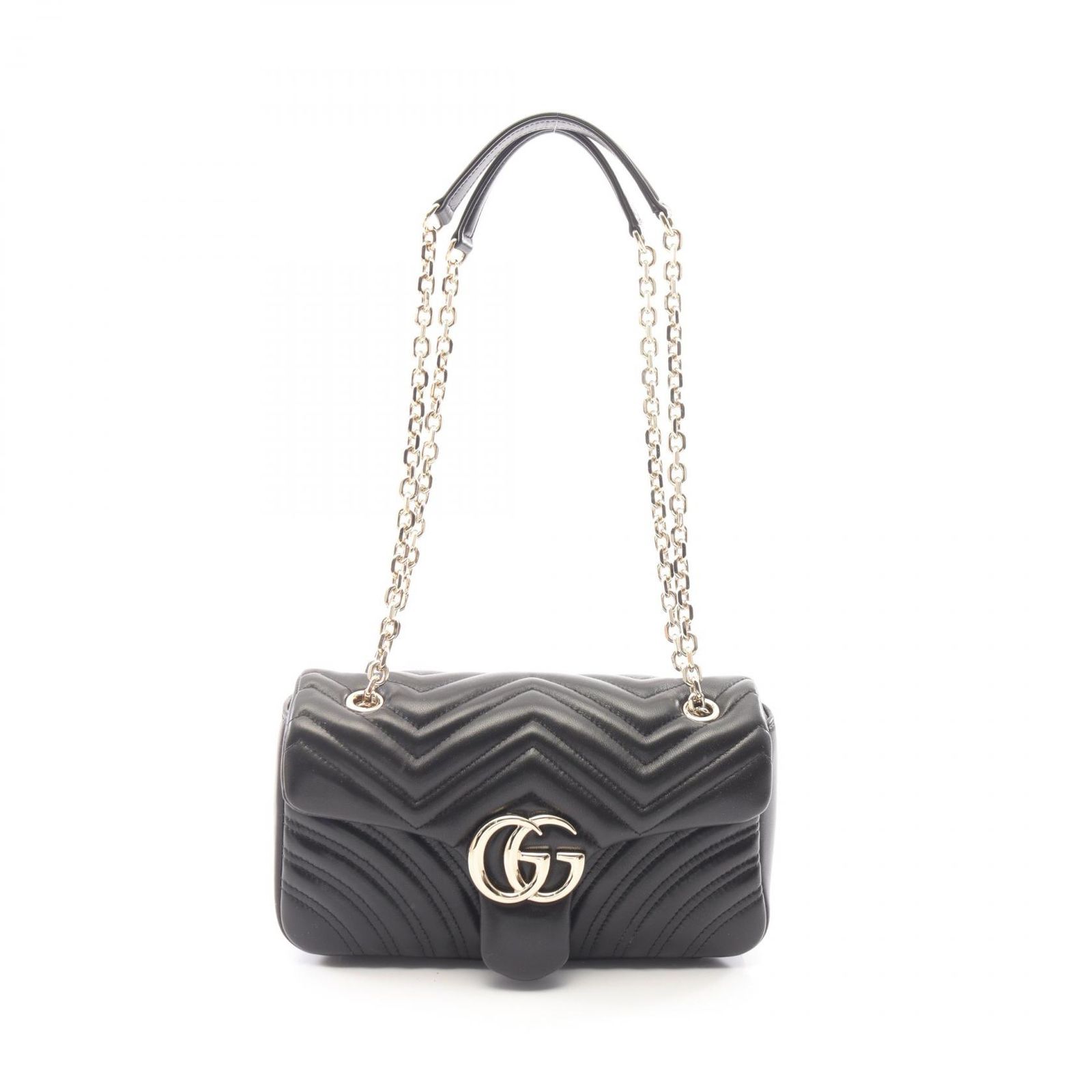 グッチ GUCCI ショルダーバッグ GGマーモント ミディアム 837267AAE381000 ブラック レザー ショルダーバッグ レディース 新品