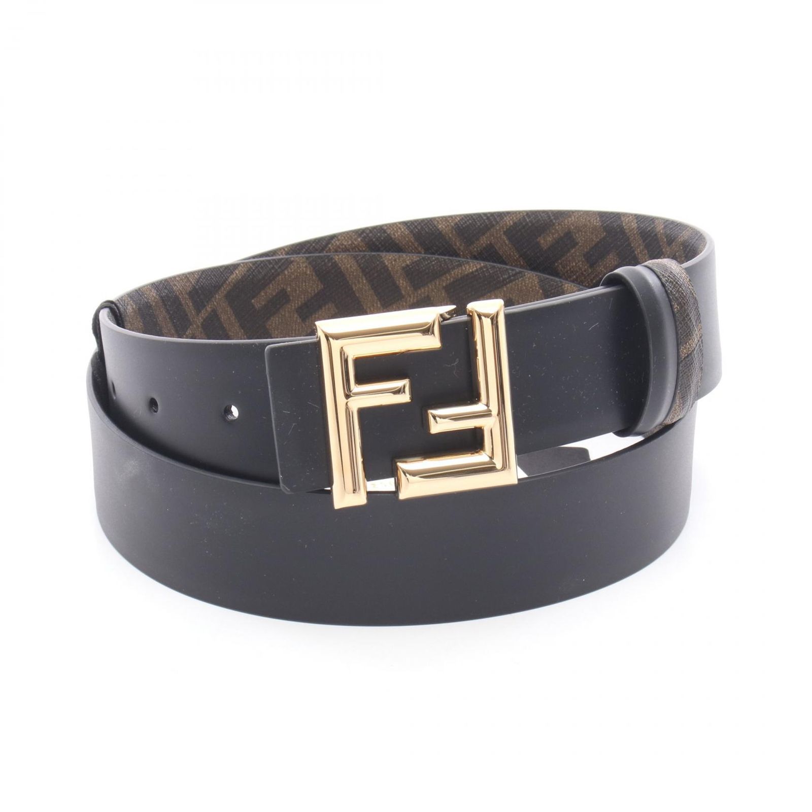 フェンディ FENDI ベルト FFロゴ ゴールド金具 リバーシブル 7C0488AFF2F1A94105 ブラック レザー ベルト メンズ 新品