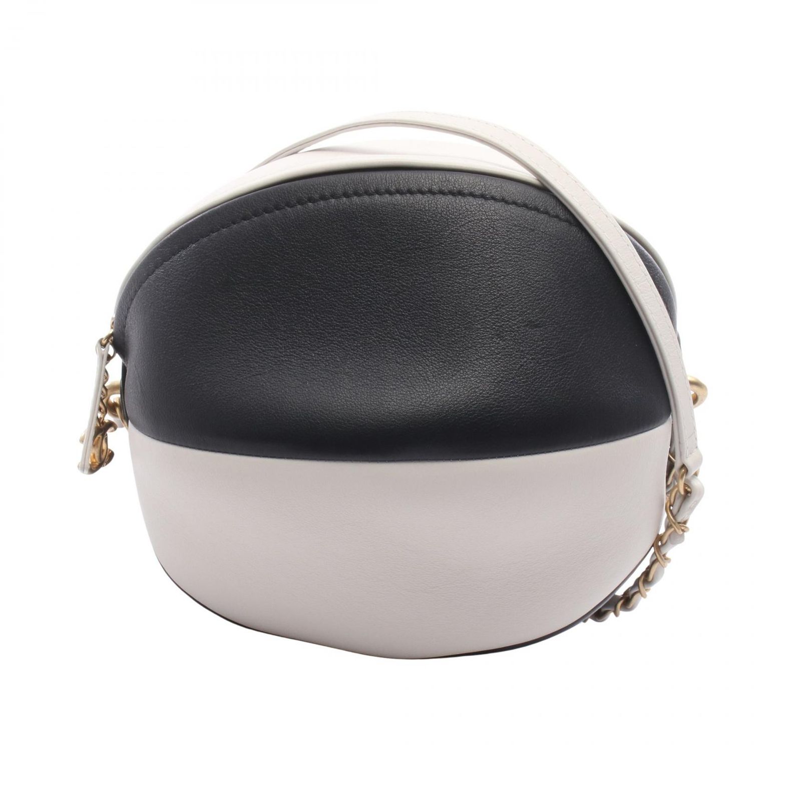 シャネル CHANEL ショルダーバッグ ビーチボール ブラック/ホワイト レザー ビーチボール チェーンショルダー レディース Used A