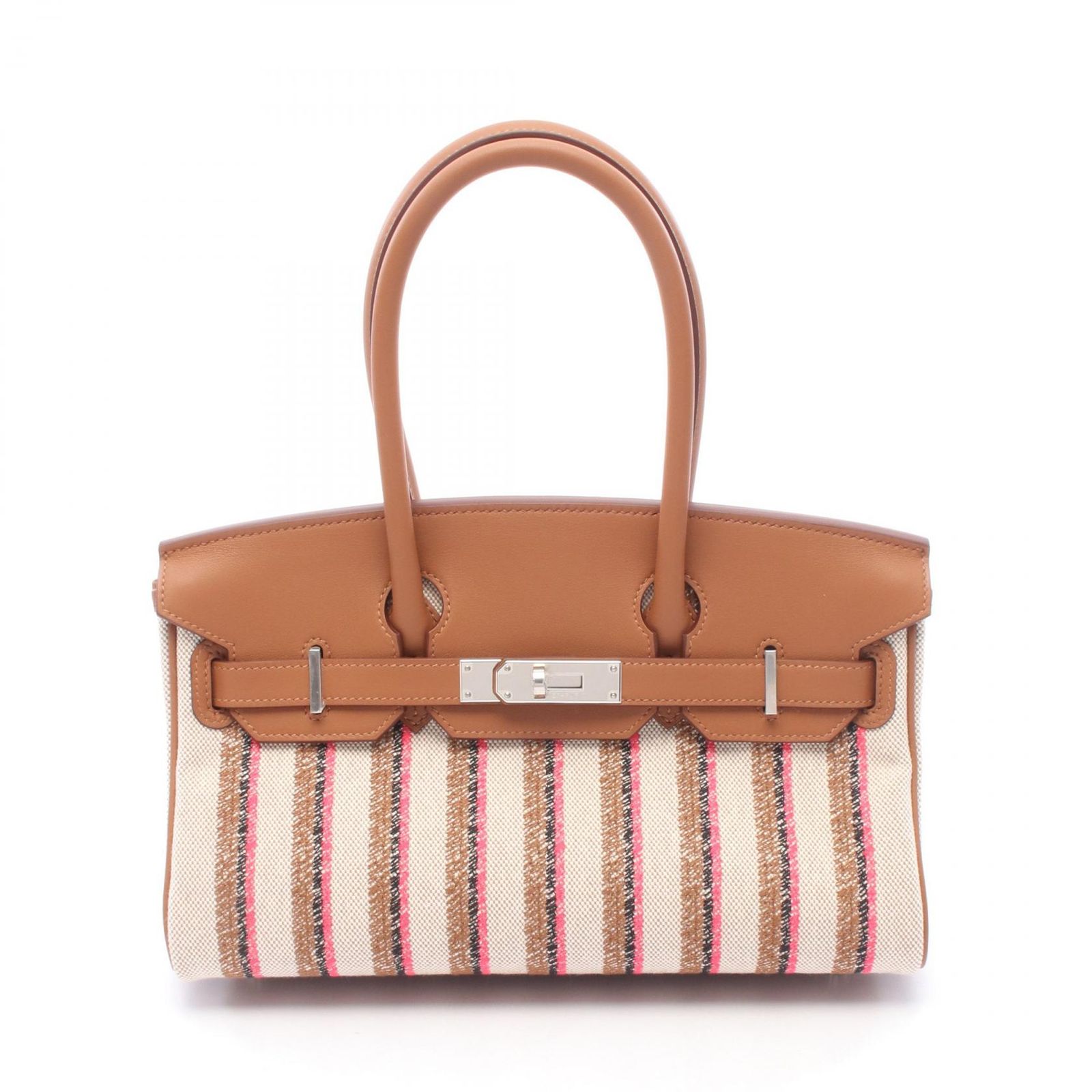 エルメス HERMES ショルダーバッグ ショルダーバーキンライト29 クーベルチュール エクリュ/ゴールド/ブラック/ロー キャンバス レザー ショルダーバーキンライト29 クーベルチュール エクリュ/ゴールド