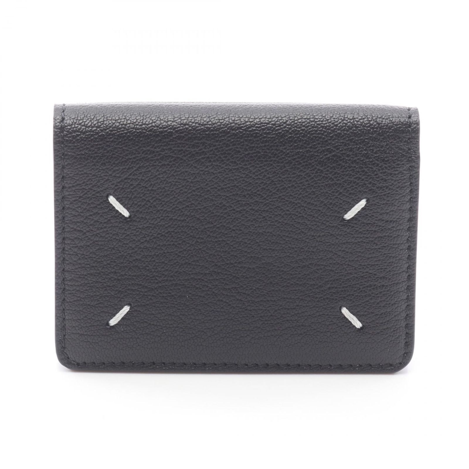 メゾン マルジェラ Maison Margiela 三つ折り財布 SA3UI0012P4806T8013 ブラック レザー 4ステッチ ウォレット ウィズ フラップ ユニセックス 未使用
