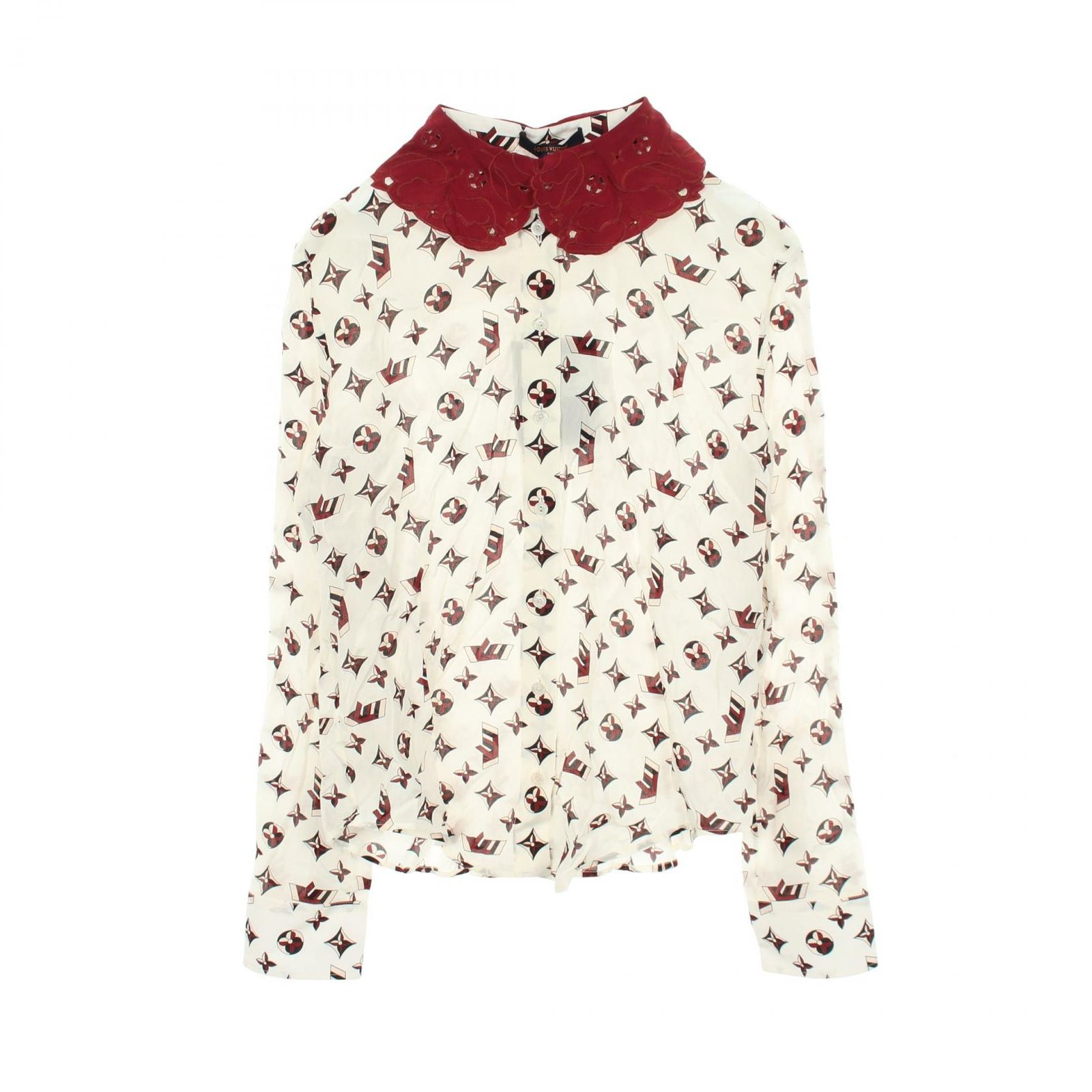 ルイ・ヴィトン LOUIS VUITTON モノグラム 総柄 長袖 RW192W NMV FHBB01 シルク シャツ レディース Used A