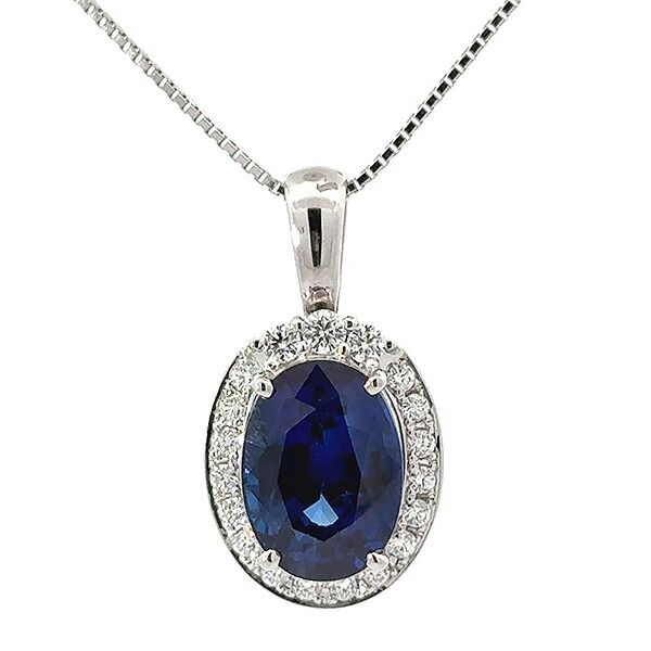 送料無料・返品可♪タサキ ロイヤルブルーサファイア7.61ct ダイヤ0.41ct ネックレス PT900/K18WG 新品仕上げ済み♪【中古】