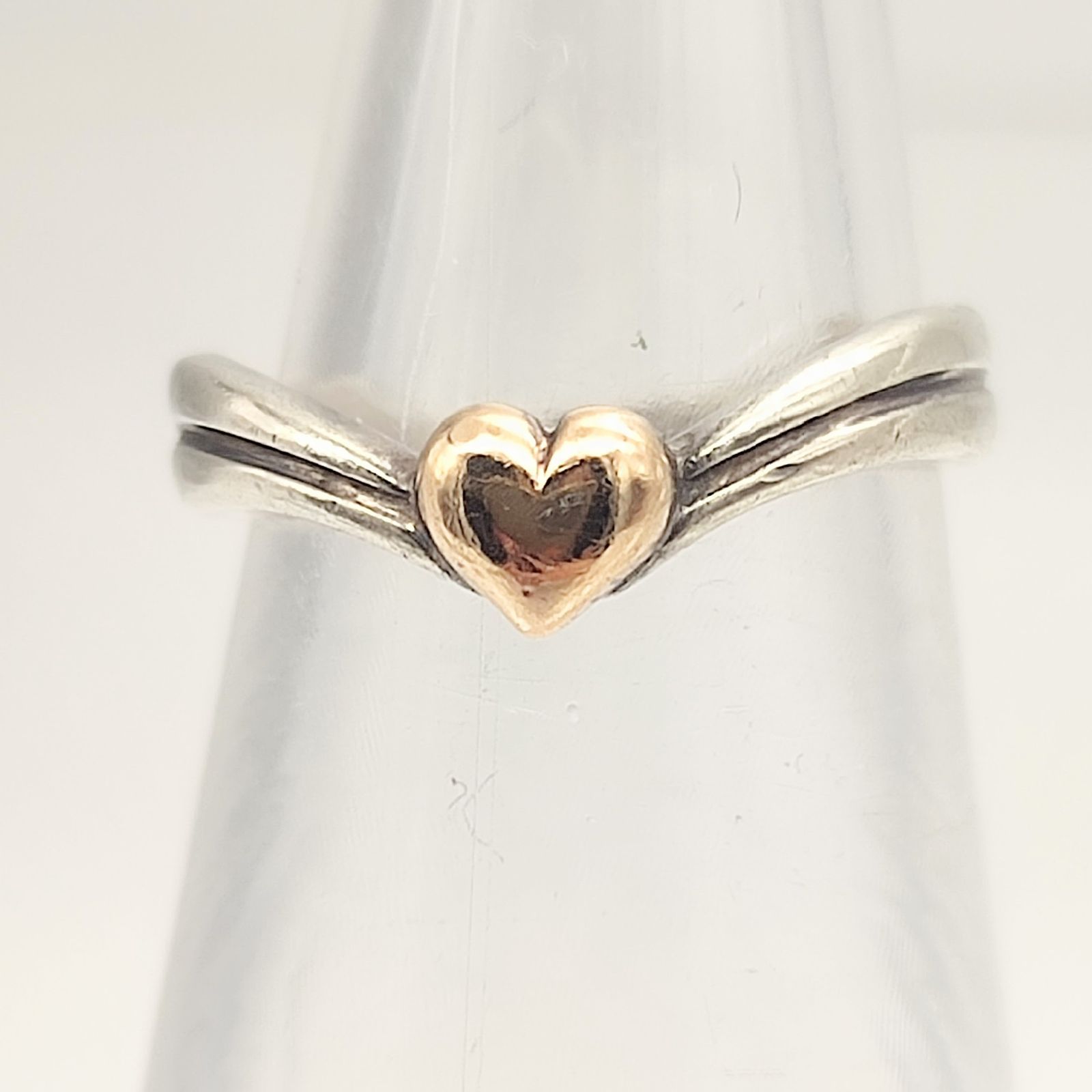 【美品】odo オド　コンビハートリング　K10×シルバー925　SILVER　8号　2.0g