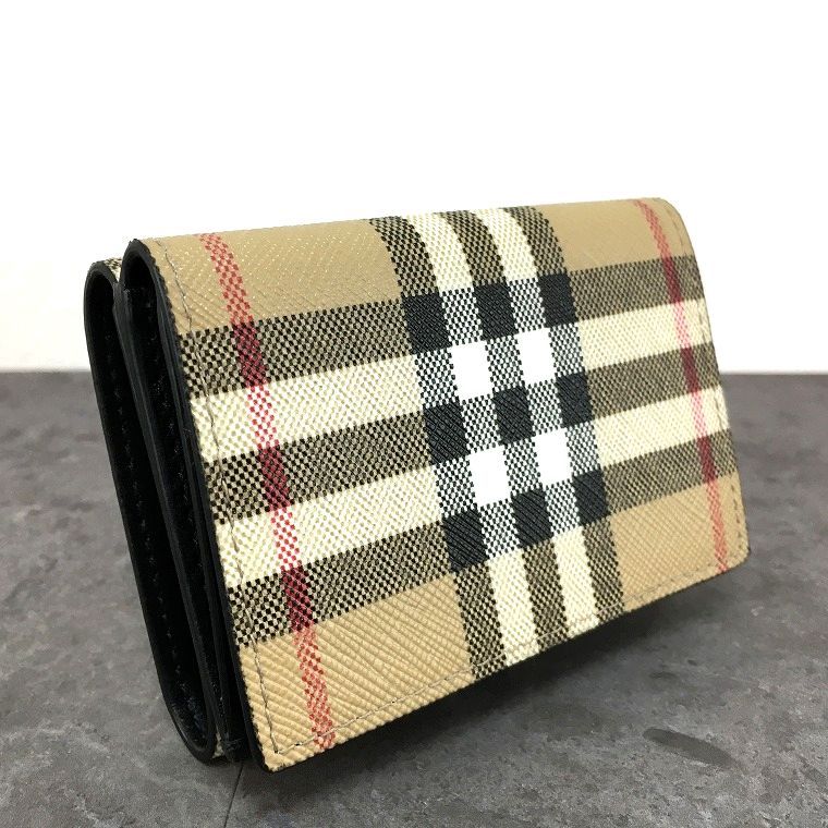 送料込み！ 極美品 BURBERRY コンパクトウォレット ノバチェック 三つ折り財布 メンズ レディース 302