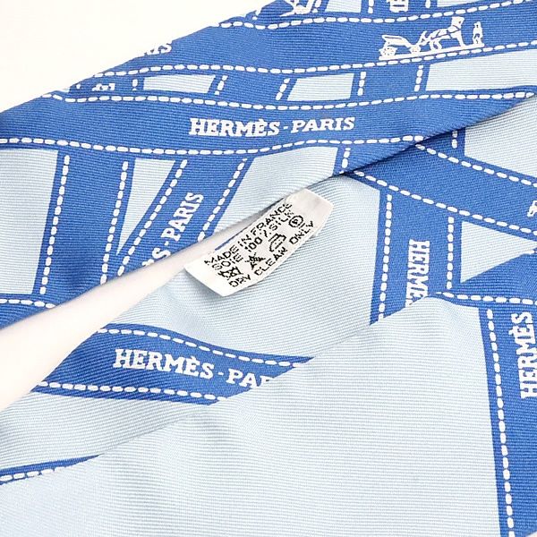 新品！HERMES　スカーフ　ツイリー　ボルデュック　ロゴ　総柄　シルク 広尾店】エルメス HERMES ツイリー スカーフ ボルデュック柄 シルク100
