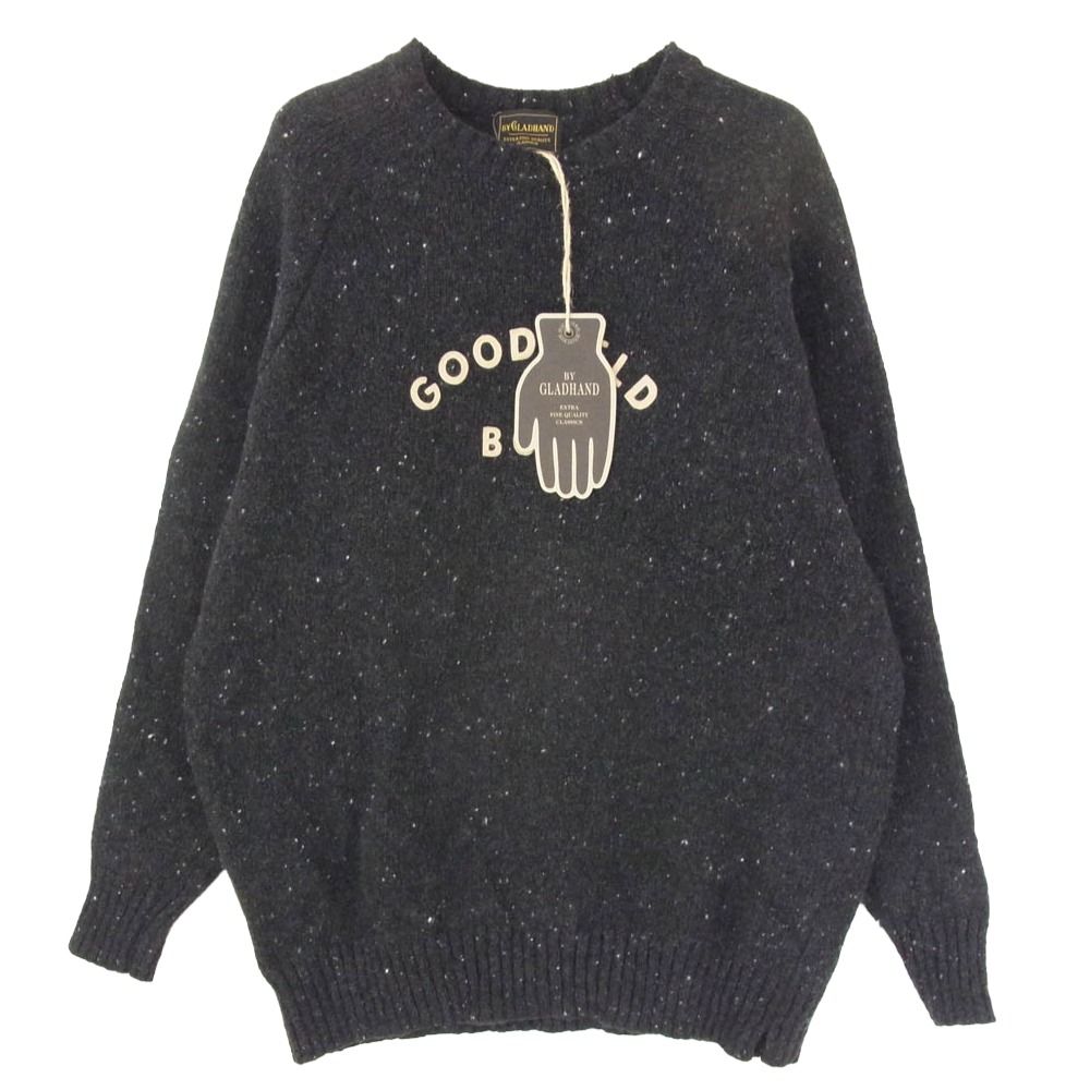 BY GLADHAND バイグラッドハンド 23AW BYGH-23-AW-14 GOODFIELD NEP CREW NECK SWEATER フロントロゴ ネップ クルーネック ニットセーター チャコール系 M【中古】 BY GLADHAND バイグラッドハンド 23AW BYGH-23-AW-14 GOODFIELD NEP