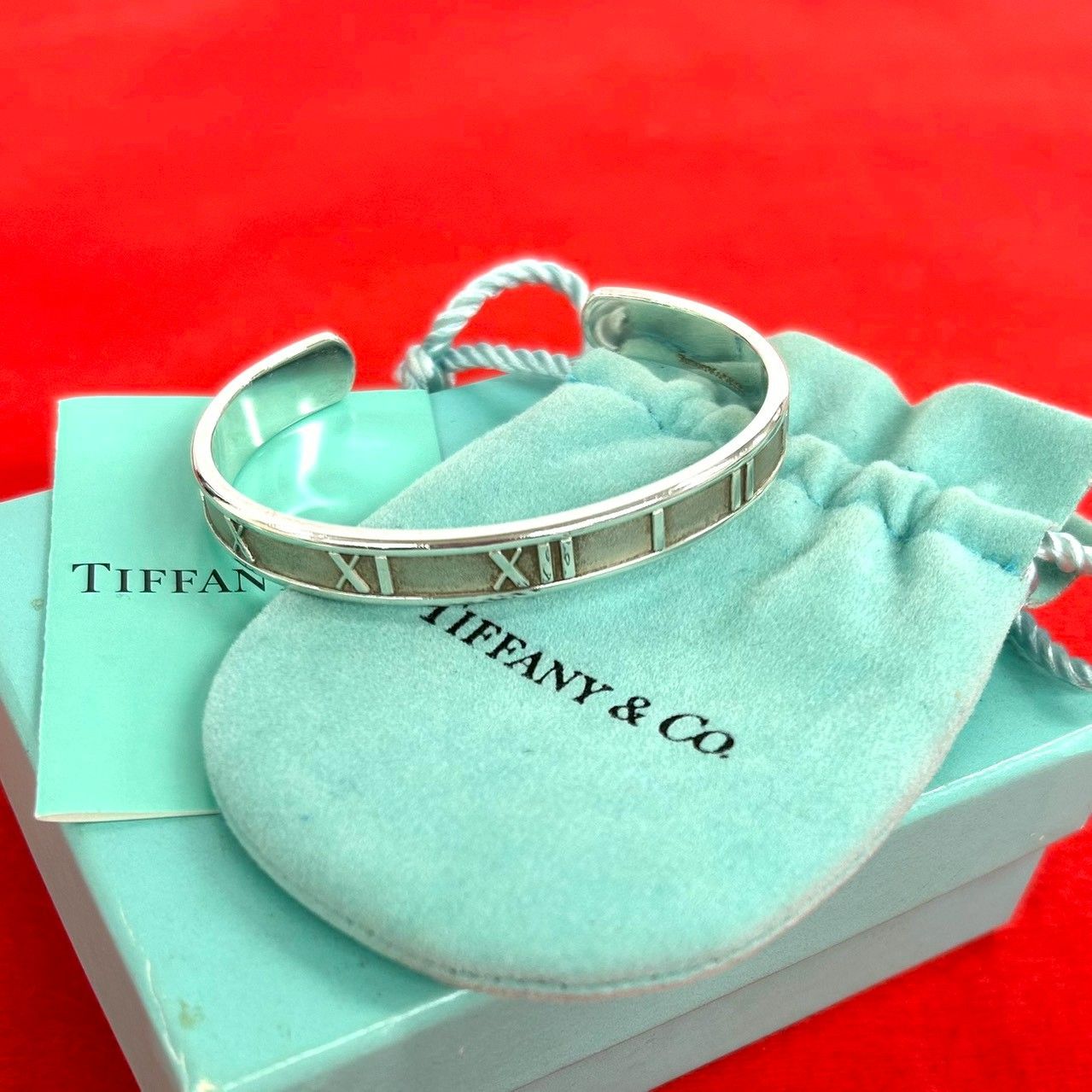 極 美品 箱 袋付き TIFFANY&Co. ティファニー アトラス バングル シルバー925 ブレスレット アクセサリー シルバー 35308