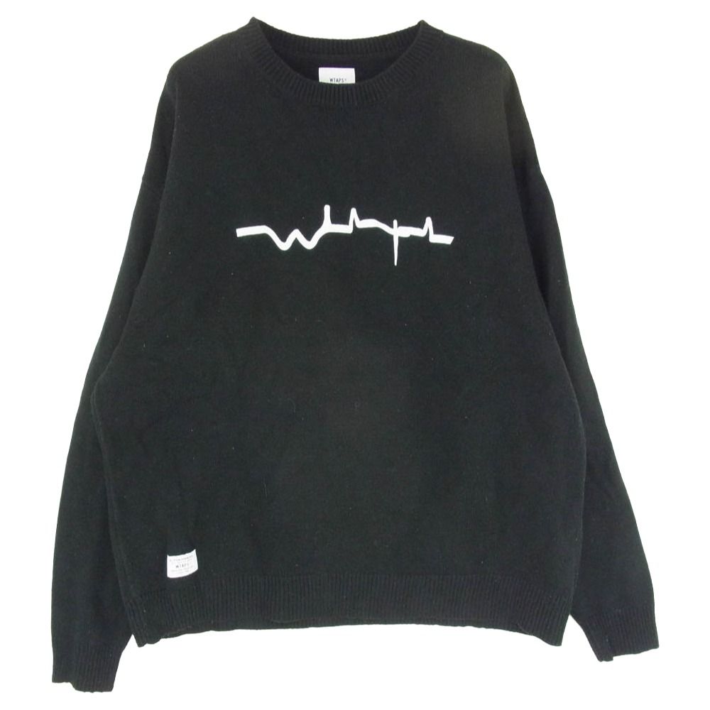 WTAPS ダブルタップス 21AW 212MADT-KNM02 VIBES SWEATER バイブス セーター ニット ブラック系 X03【中古】
