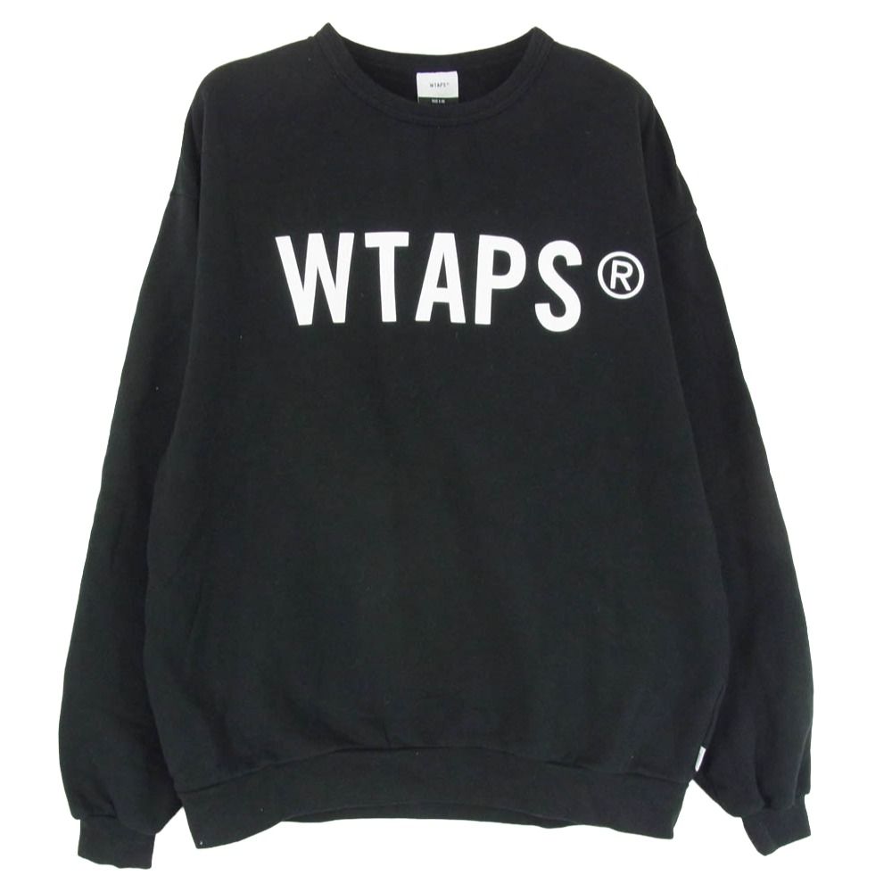 WTAPS ダブルタップス 202ATDT-CP01S WTVUA ロゴ プリント クルーネック スウェット ブラック系 X05【中古】