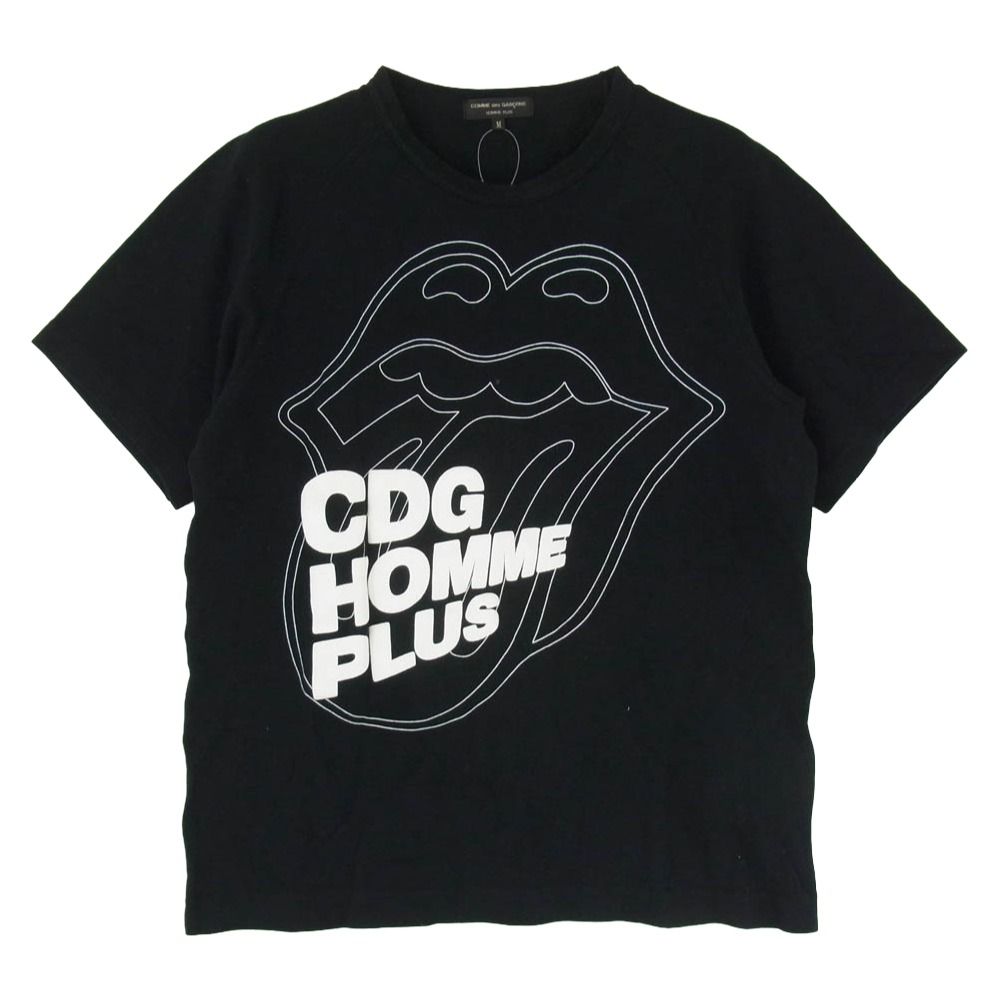 COMME des GARCONS HOMME PLUS コムデギャルソンオムプリュス 05AW PP-T037 x The Rolling Stones ローリング・ストーンズ リップ&タン 発泡プリント 鹿の子 半袖 Tシャツ ブラック系 M【中古】 13,738円
