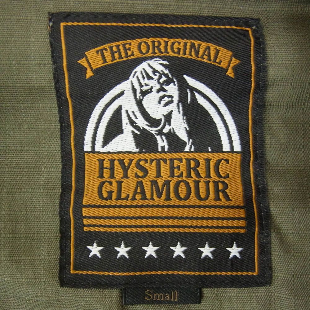 HYSTERIC GLAMOUR ヒステリックグラマー 20SS 02201AH07 SIX STARS 刺繍 サファリジャケット ミリタリーシャツ カーキ系 S【中古】 HYSTERIC GLAMOUR ヒステリックグラマー 20SS 02201AH07 SIX STARS
