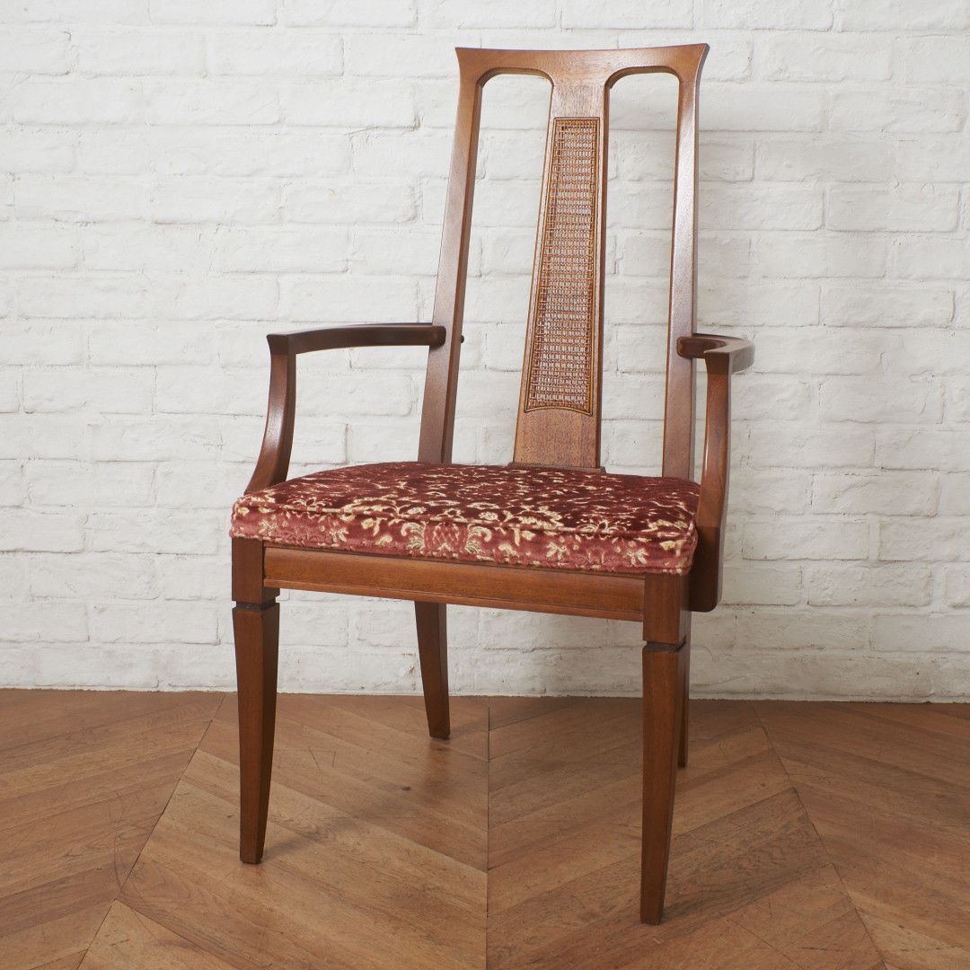 ◇①ドレクセルヘリテイジ肘掛け有【トライユンTRIUNE】ダイニングチェア 定20万 DREXEL HERITAGE トライユン ダイニングチェア アームチェア 籐