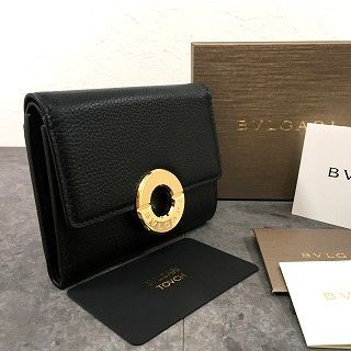 436 送料込み！ 未使用品 BVLGARI コンパクトウォレット ブラック 箱 