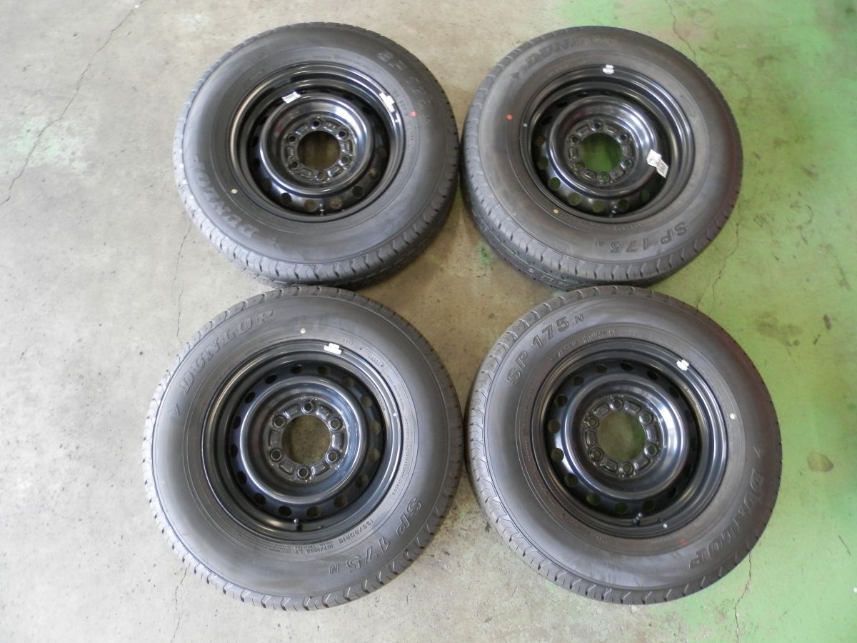 トヨタ 200 ハイエース 15インチ 純正スチールホイール付ラジアルタイヤ 4本SET 195/80R15 107/105S LT 2025年製 6.0J +35 6H 139.7