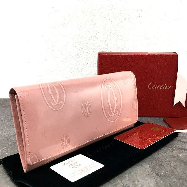 438 送料込み！ 極美品 Cartier 長財布 L3000785 ハッピーバースディー ピンク 箱付き