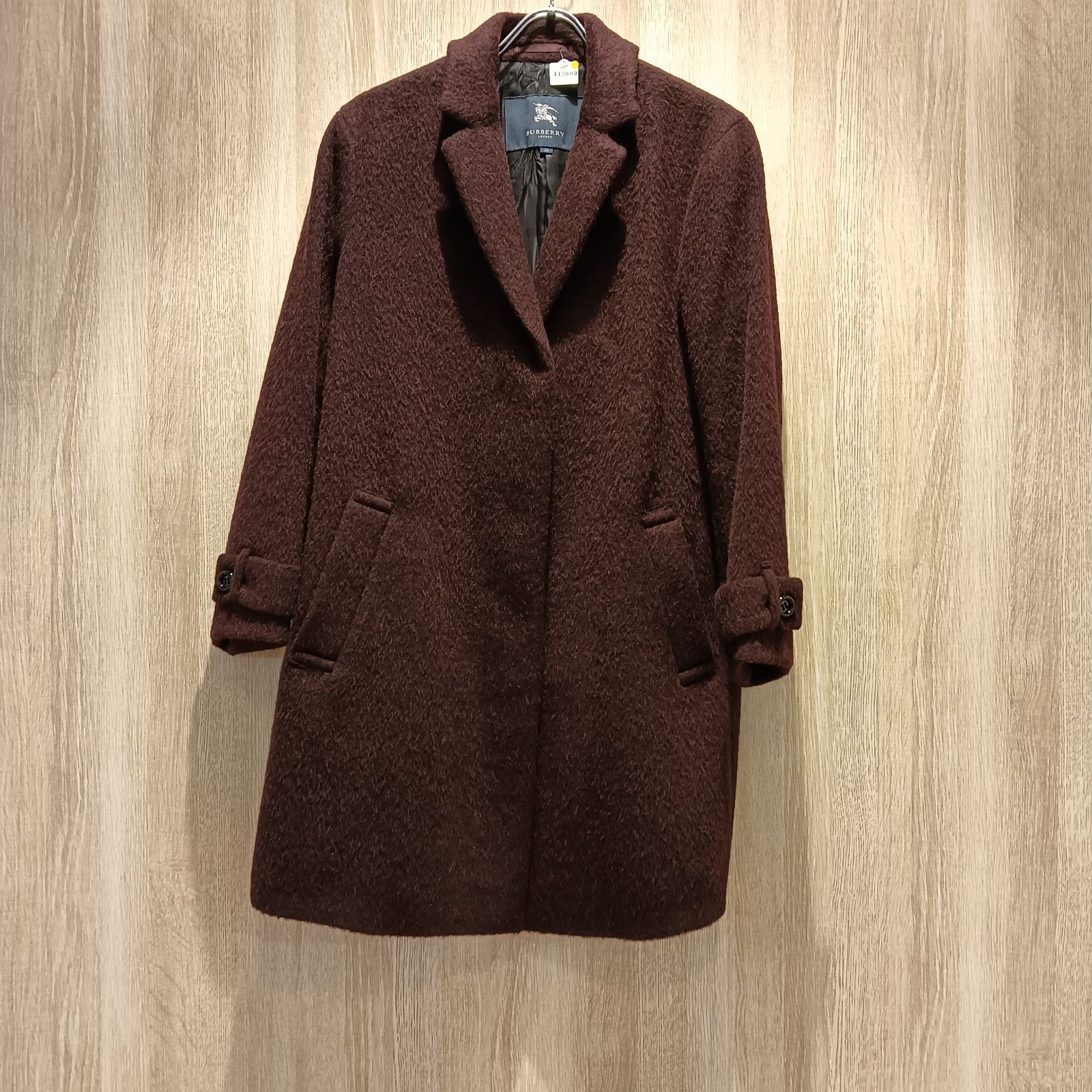 BURBERRY LONDON　バーバリーロンドン比翼仕立てコート羊毛　モヘア　アルパカ混