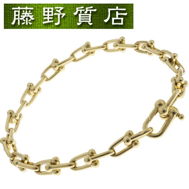 (新品仕上げ済）ティファニー TIFFANY ハードウェア スモール リンク ブレスレット ラージ K18 YG イエローゴールド 60153076 ティファニー リンクブレス ティファニーハードウェアブレス 8594 394,200円