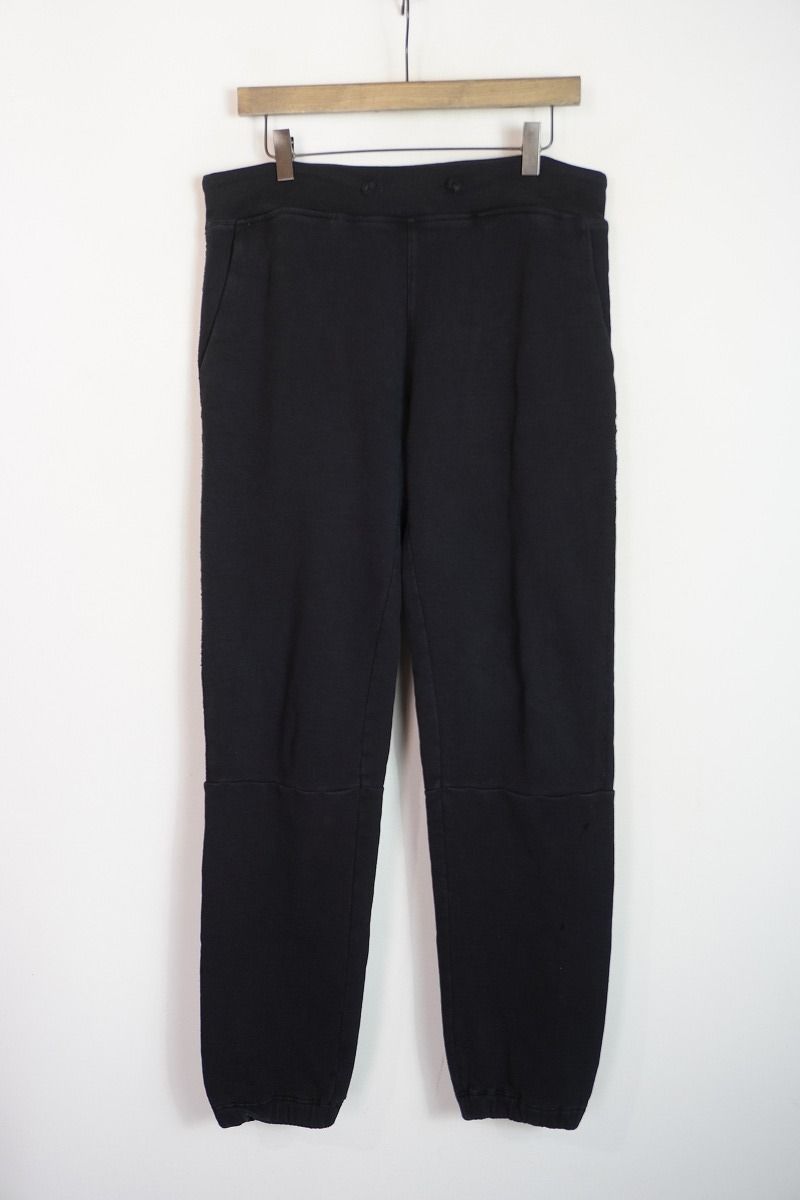 国内正規 15SS Maison Margiela メゾンマルジェラ 10 切り替え テーパード スウェット パンツ イタリア製 黒 サイズ44 本物 2997Q★4