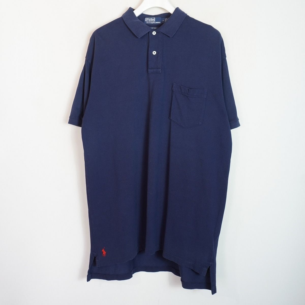 POLO by Ralph Lauren ポロバイラルフローレン THE BIG SHIRT ビック 半袖 ポロ シャツ 紺 M 1125P★4