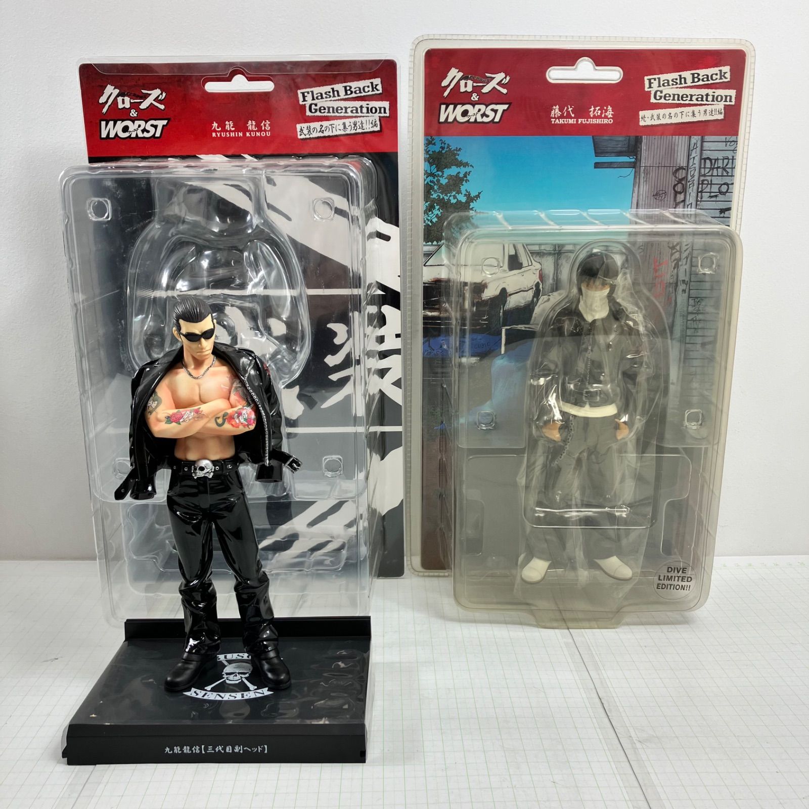 【瀬戸店】クローズ＆WORST Flash Back Generation 武装の名の下に集う男達!!編 九能 龍信／続・武装の名の下に集う男達!!編 藤代 拓海 各1体合計2体セット【701-5739】