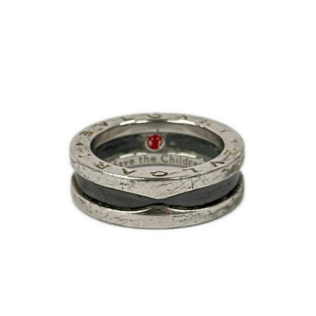 BVLGARI(ブルガリ) リング 53 セーブ・ザ・チルドレン シルバー×黒