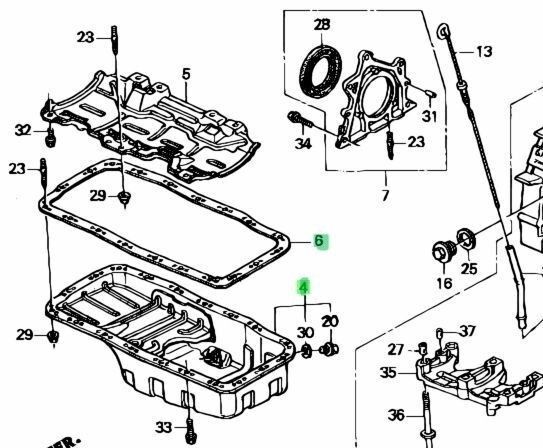 ホンダ 純正品 シビック EK9 タイプR インテグラ DC2 DB8 タイプR オイルパン パッキン ガスケット セット Oil Pan Packing Gasket Set