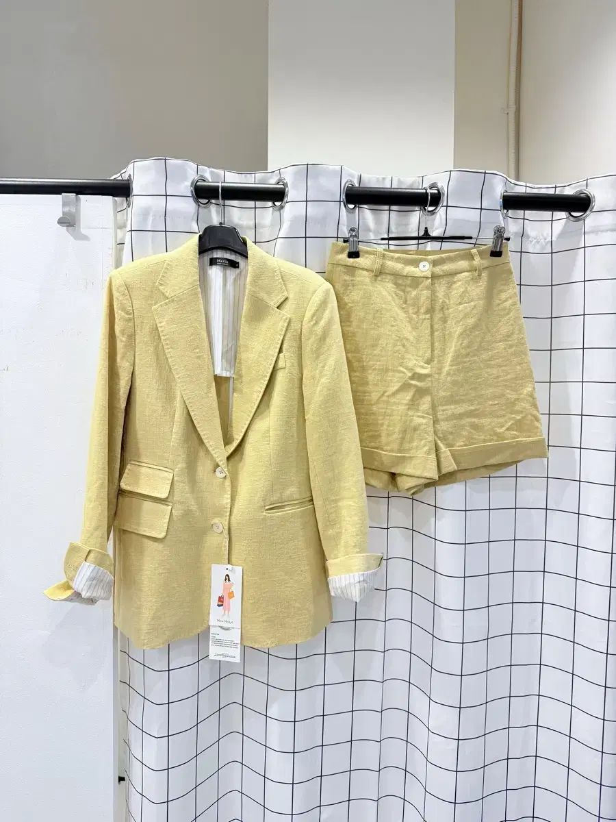 新品 マリマーケット リネン ハーフパンツ セットアップ
