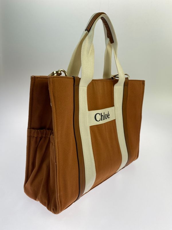 【中古品】 CHLOE クロエ マザーズバッグ キッズ チェンジング コットン C90411.957 カバン ベビーカー用ストラップ付き 【180-260521-em-12-min】