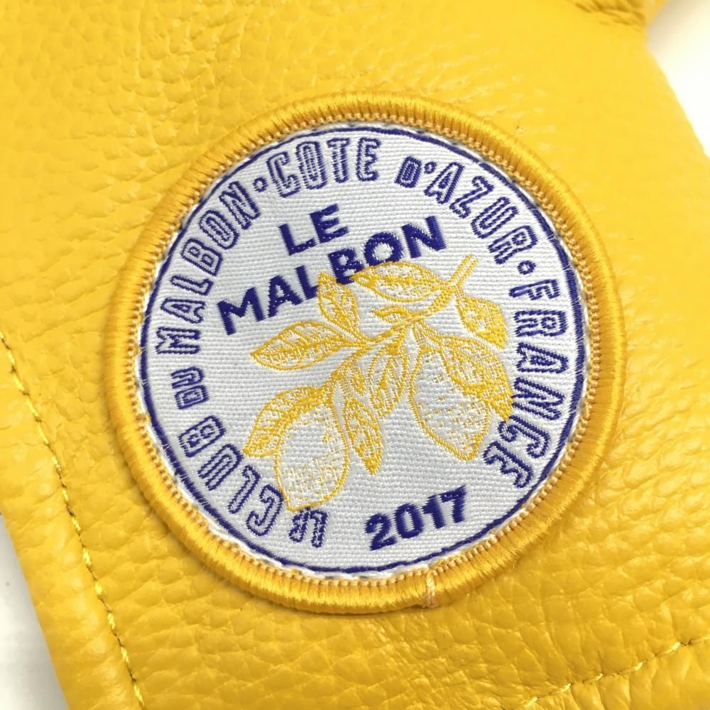 【超美品】マルボンゴルフ パターカバー イエロー×ネイビー ピン型 GRASSE BLADE COVER Gold ゴルフ 2025年モデル Malbon