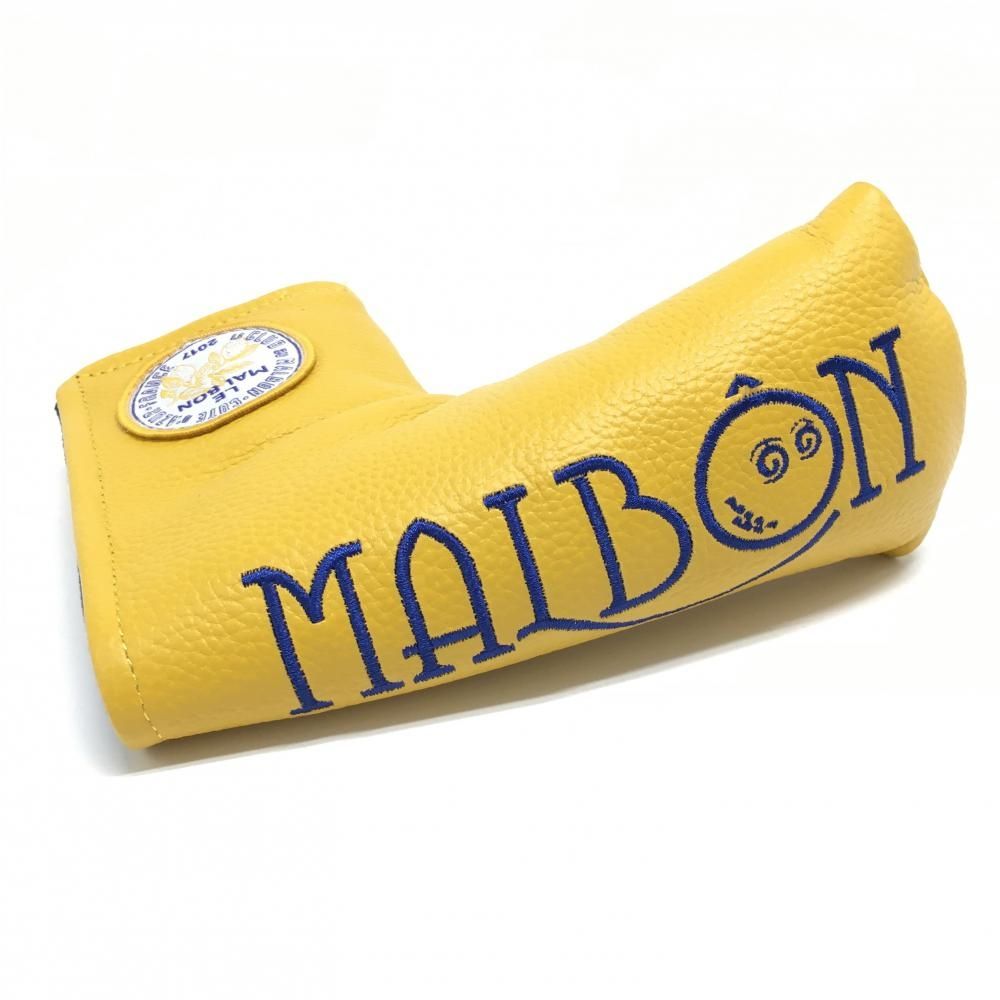 【超美品】マルボンゴルフ パターカバー イエロー×ネイビー ピン型 GRASSE BLADE COVER Gold ゴルフ 2025年モデル Malbon