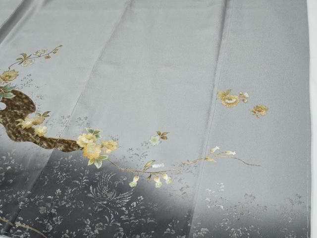 平和屋着物●訪問着 刺繍 鳳凰枝花文 暈し染め 金銀彩 やまと誂製 正絹 逸品 未使用 CABG0091yc 平和屋着物●訪問着 刺繍 鳳凰枝花文 暈し染め 金銀彩 やまと誂製 正絹 逸品 未使用 CABG0091yc