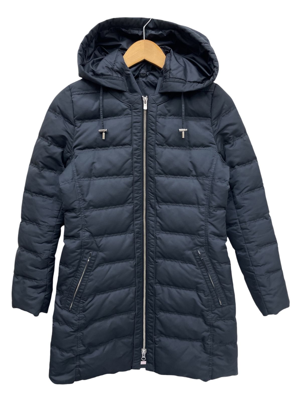 LACOSTE (ラコステ) クルーネックダウンコート 2WAY フーディー BF205E 34 ブラック レディース/045