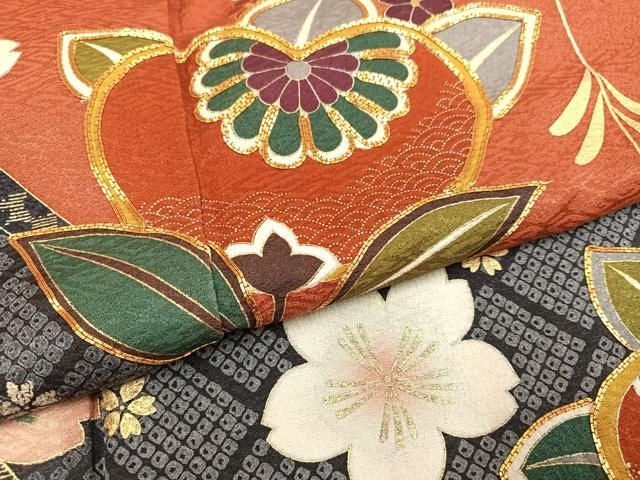 平和屋着物●世界的ファッションデザイナー 山本寛斎 kansaiブランド 訪問着 駒刺繍 草花文 金彩 正絹 逸品 AABI3104ph 平和屋着物●世界的ファッションデザイナー 山本寛斎 kansaiブランド 訪問着 駒刺繍 草花文 金彩 正絹 逸品 AABI3104ph