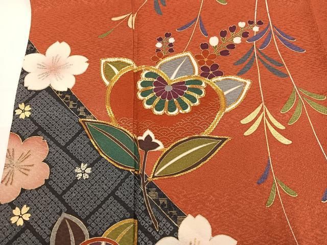 平和屋着物●世界的ファッションデザイナー 山本寛斎 kansaiブランド 訪問着 駒刺繍 草花文 金彩 正絹 逸品 AABI3104ph 平和屋着物●世界的ファッションデザイナー 山本寛斎 kansaiブランド 訪問着 駒刺繍 草花文 金彩 正絹 逸品 AABI3104ph