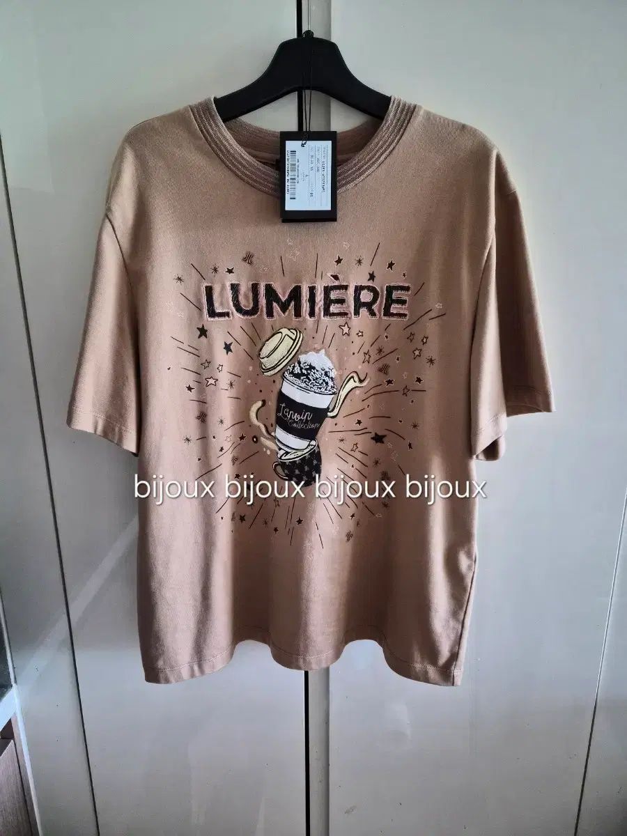ノークレームノーリターン) 25 LANVIN COLLECTION ランバンコレクション ルミエール グラフィック 刺繍&ビーズ Tシャツ 66