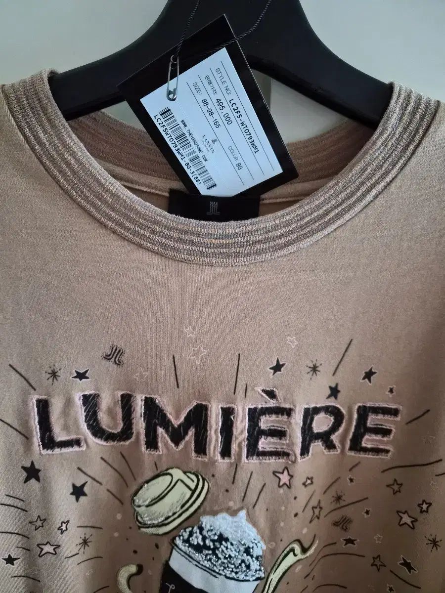 ノークレームノーリターン) 25 LANVIN COLLECTION ランバンコレクション ルミエール グラフィック 刺繍&ビーズ Tシャツ 66
