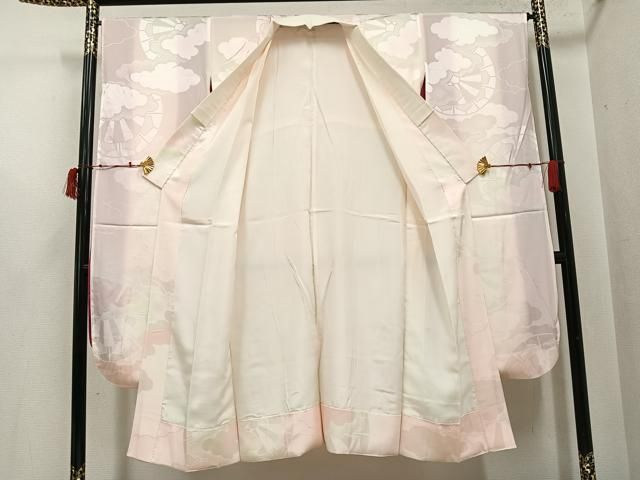 平和屋着物●振袖用長襦袢　袷　源氏車雲地紋　暈し染め　正絹　逸品　AABI3111ph