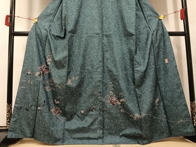 平和屋着物●本場大島紬 染大島 訪問着 作家物 松皮菱枝花文 正絹 逸品 AABI3112ph 平和屋着物●本場大島紬 染大島 訪問着 作家物 松皮菱枝花文 正絹 逸品 AABI3112ph