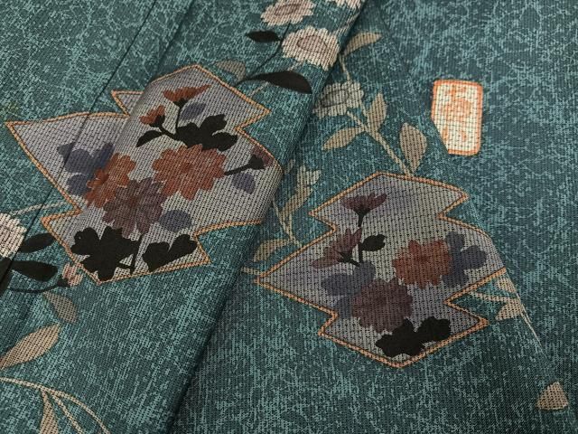 平和屋着物●本場大島紬 染大島 訪問着 作家物 松皮菱枝花文 正絹 逸品 AABI3112ph 平和屋着物●本場大島紬 染大島 訪問着 作家物 松皮菱枝花文 正絹 逸品 AABI3112ph
