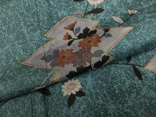 平和屋着物●本場大島紬 染大島 訪問着 作家物 松皮菱枝花文 正絹 逸品 AABI3112ph 平和屋着物●本場大島紬 染大島 訪問着 作家物 松皮菱枝花文 正絹 逸品 AABI3112ph