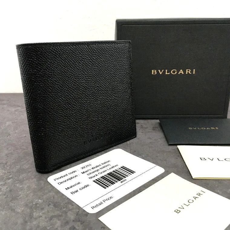 送料込み！ 未使用品 BVLGARI 二つ折り財布 ブラック 箱付き 576