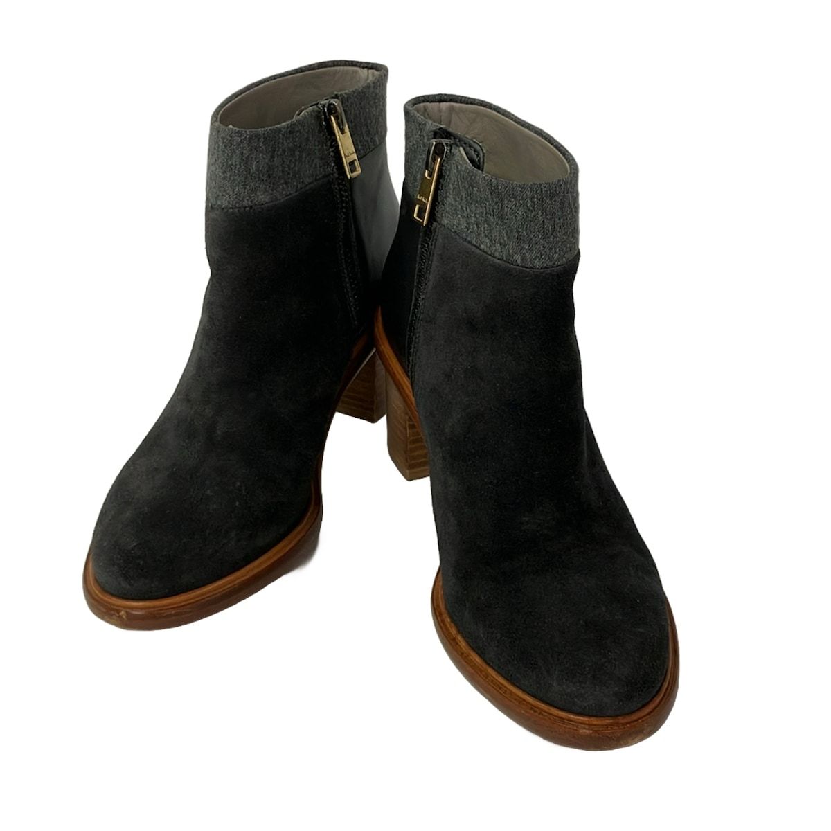 PaulSmith(ポールスミス) ショートブーツ 37 レディース - ダークグレー×黒×グレー レザー